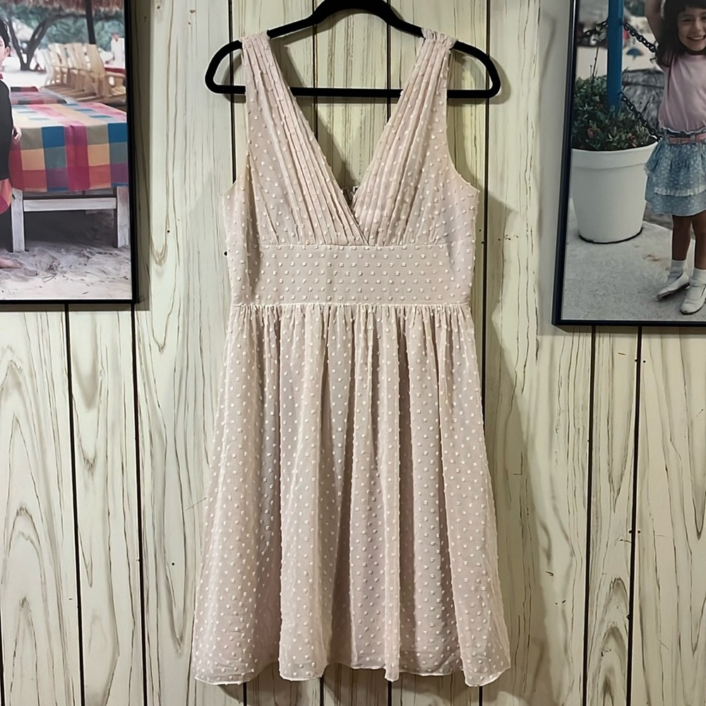 JCrew creme swiss dot dress size 10